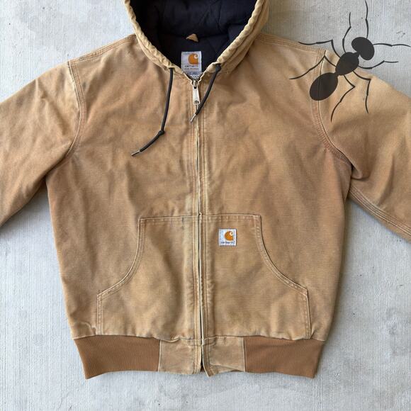 Carhartt WOMENS WJ130 BRN brown hooded work wear jacket - Picture 2 of 8